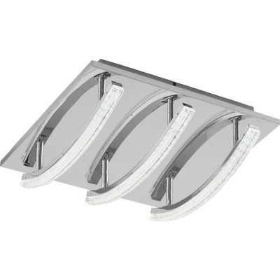 136,95 € Envoi gratuit | Lampe au plafond Eglo Pertini Façonner Cubique 30×30 cm. Plafonnier Salle, salle à manger et chambre. Style conception. Acier, Aluminium et Plastique. Couleur chromé et argent