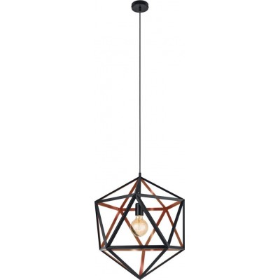 183,95 € Free Shipping | Hanging lamp Eglo Embleton 1 Pyramidal Shape Ø 46 cm. Living room and dining room. Retro and vintage Style. Steel. Copper, golden and black Color