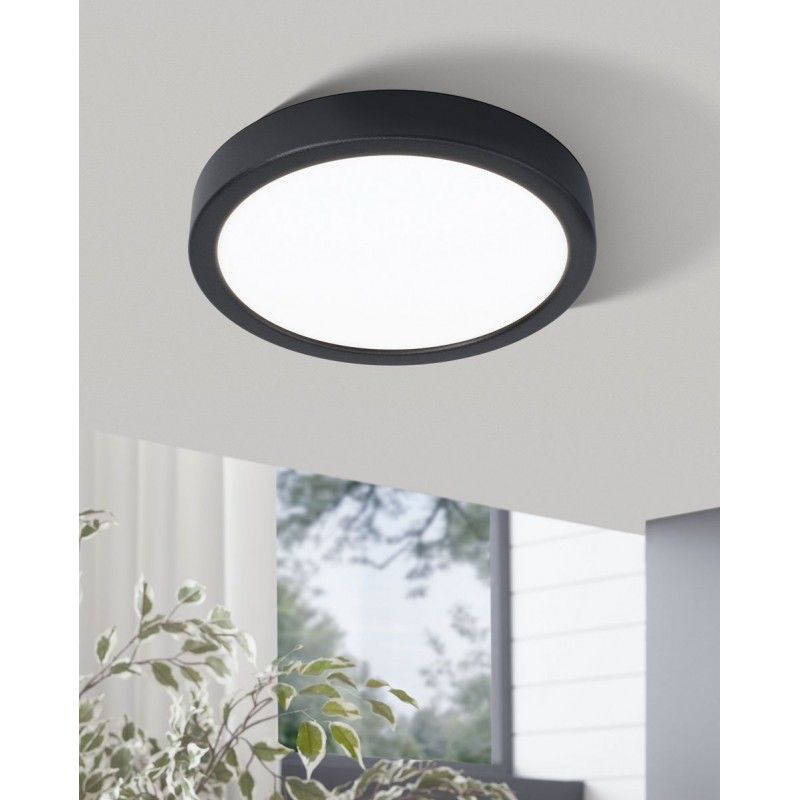 42,95 € Free Shipping | Indoor ceiling light Eglo Fueva 5 Round Shape Ø 21 cm. Kitchen, lobby and bathroom. Modern Style. Steel and Plastic. White and black Color