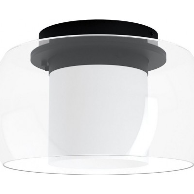 Lampada da soffitto Eglo Briaglia C 2700K Luce molto calda. Forma Cilindrica Ø 40 cm. Plafoniera Soggiorno, sala da pranzo e camera da letto. Stile design. Acciaio e Bicchiere. Colore bianca e nero