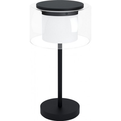 208,95 € Free Shipping | Table lamp Eglo Briaglia C 2700K Very warm light. Ø 30 cm. Steel and glass. White and black Color