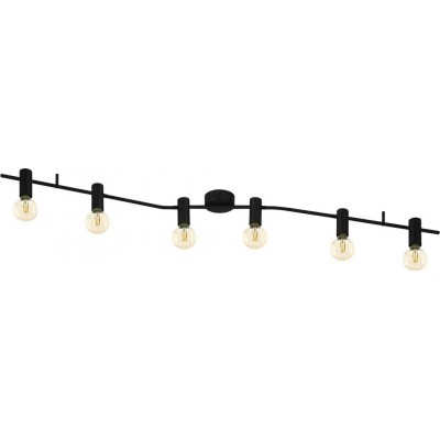 89,95 € Spedizione Gratuita | Lampada da soffitto Eglo Passa 161×12 cm. Plafoniera Acciaio. Colore nero