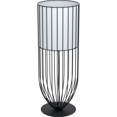 Lâmpada de mesa Eglo Nosino Ø 22 cm. Aço e Têxtil. Cor branco e preto