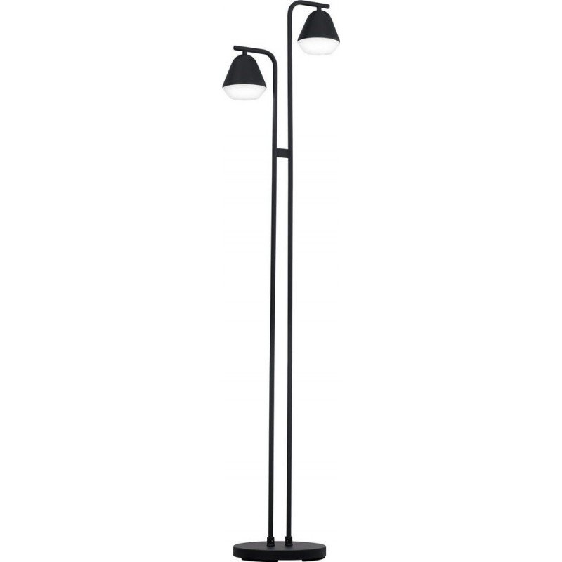 129,95 € Free Shipping | Floor lamp Eglo Palbieta Conical Shape 153×35 cm. Living room, dining room and bedroom. Modern, design and cool Style. Steel and Plastic. Black and satin Color