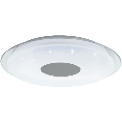 169,95 € Free Shipping | Indoor ceiling light Eglo Lanciano C 2700K Very warm light. Round Shape Ø 56 cm. Kitchen, lobby and bathroom. Modern Style. Steel and plastic. White, plated chrome and silver Color