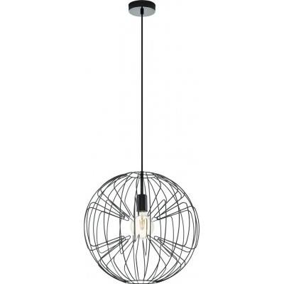 117,95 € Free Shipping | Hanging lamp Eglo Okinzuri Spherical Shape Ø 45 cm. Living room and dining room. Retro and vintage Style. Steel. Black and nickel Color