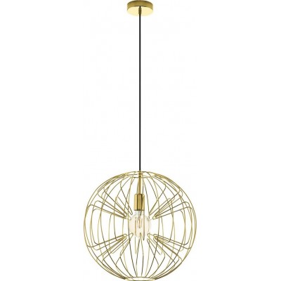 135,95 € Free Shipping | Hanging lamp Eglo Okinzuri Spherical Shape Ø 45 cm. Living room and dining room. Retro and vintage Style. Steel. Golden and brass Color