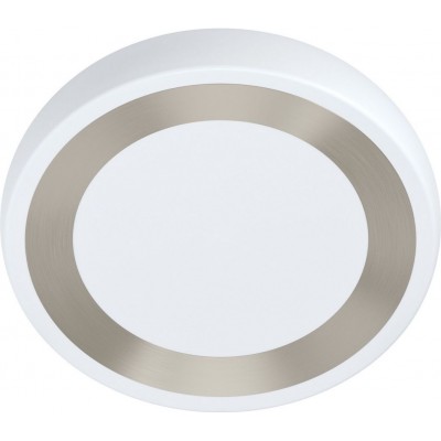 屋内シーリングライト Eglo Ruidera 円筒形 形状 Ø 48 cm. シーリングライト リビングルーム, ダイニングルーム そして ベッドルーム. モダン スタイル. 鋼 そして プラスチック. 白い そして 銀 カラー