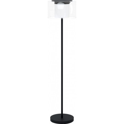 316,95 € Free Shipping | Floor lamp Eglo Briaglia C Cylindrical Shape Ø 40 cm. Living room, dining room and bedroom. Modern, design and cool Style. Steel and glass. White and black Color