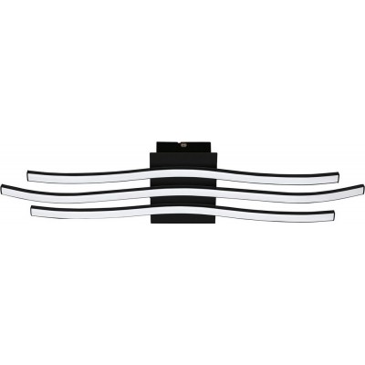 Deckenlampe Eglo Roncade 1 Winkelig Gestalten 65×13 cm. Küche und bad. Anspruchsvoll Stil. Stahl, Aluminium und Plastik. Weiß und schwarz Farbe