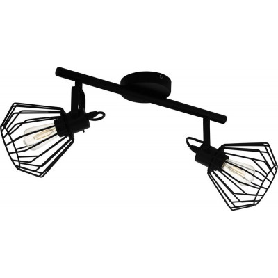 59,95 € Free Shipping | Ceiling lamp Eglo Tabillano Extended Shape 44×11 cm. Living room, dining room and bedroom. Design Style. Steel. Black Color