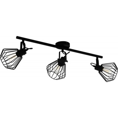 86,95 € Free Shipping | Ceiling lamp Eglo Tabillano Extended Shape 78×11 cm. Living room, dining room and bedroom. Design Style. Steel. Black Color