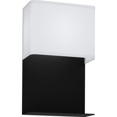 58,95 € Free Shipping | Indoor wall light Eglo Galdakao Cubic Shape 32×20 cm. Kitchen, dining room and bedroom. Modern and design Style. Steel and textile. White and black Color
