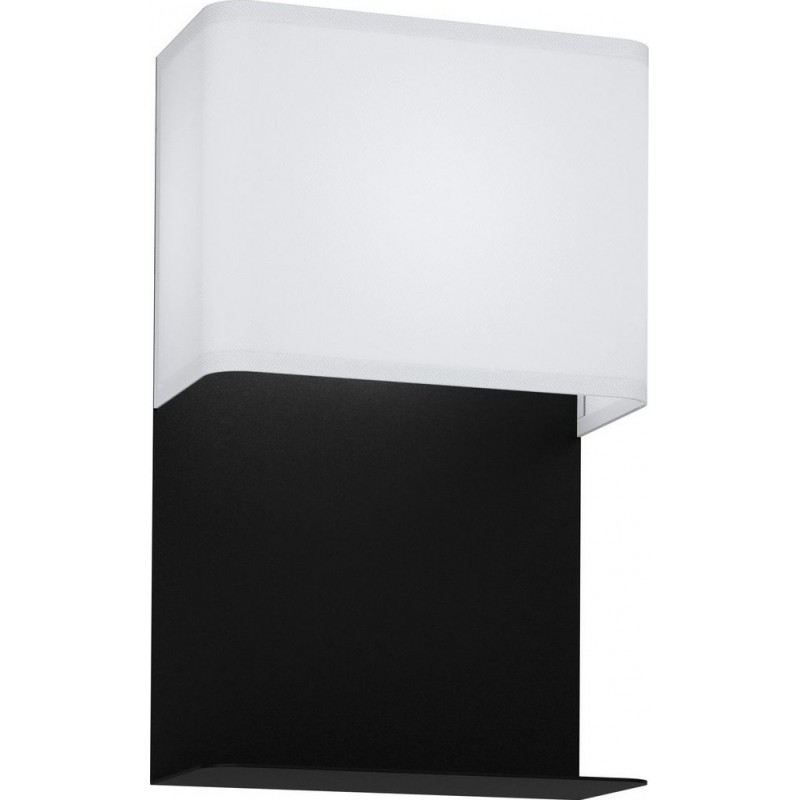 55,95 € Free Shipping | Indoor wall light Eglo Galdakao Cubic Shape 32×20 cm. Kitchen, dining room and bedroom. Modern and design Style. Steel and Textile. White and black Color