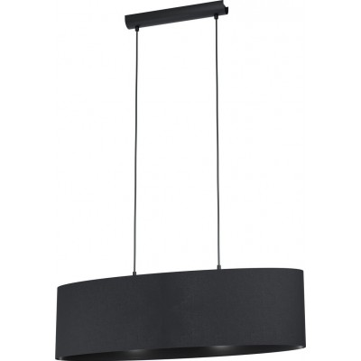 134,95 € Envio grátis | Lâmpada pendurada Eglo Maserlo 1 110×78 cm. Aço e têxtil. Cor preto