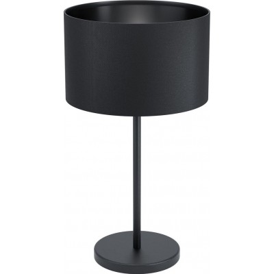 61,95 € Free Shipping | Table lamp Eglo Maserlo 1 Ø 23 cm. Steel and textile. Black Color