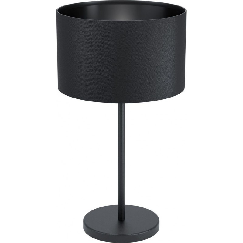 49,95 € Free Shipping | Table lamp Eglo Maserlo 1 Ø 23 cm. Steel and textile. Black Color