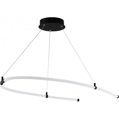 231,95 € Free Shipping | Hanging lamp Eglo Alamedilla Angular Shape 120×97 cm. Living room and dining room. Sophisticated and design Style. Steel and plastic. White and black Color