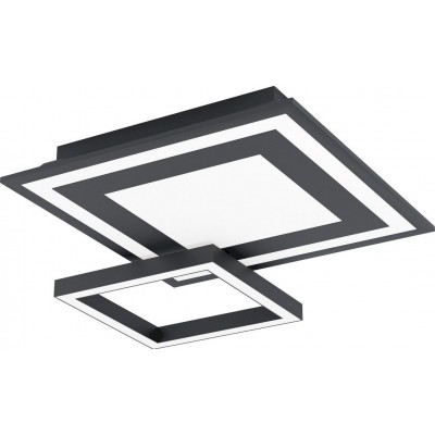 Lámpara de techo Eglo Savatarila C Forma Cúbica 45×45 cm. Cocina, vestíbulo y baño. Estilo moderno. Acero y Plástico. Color blanco y negro