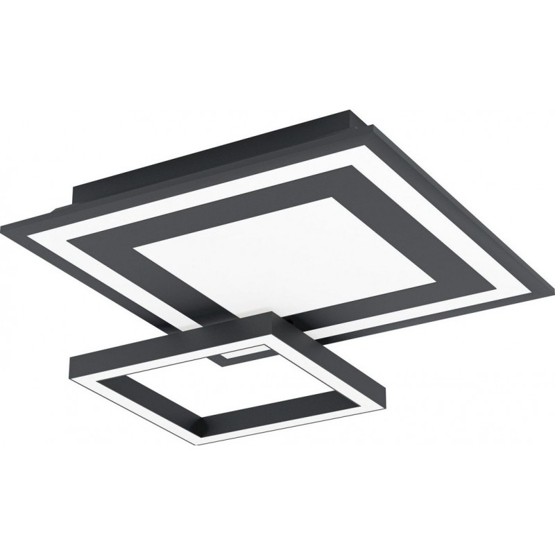 229,95 € Free Shipping | Ceiling lamp Eglo Savatarila C Cubic Shape 45×45 cm. Kitchen, lobby and bathroom. Modern Style. Steel and Plastic. White and black Color