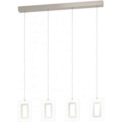 259,95 € Free Shipping | Hanging lamp Eglo Enaluri Extended Shape 110×88 cm. Living room and dining room. Sophisticated and design Style. Steel and Plastic. Nickel, matt nickel and satin Color