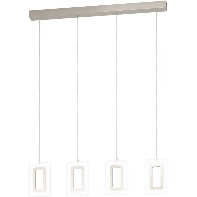 259,95 € Free Shipping | Hanging lamp Eglo Enaluri Extended Shape 110×88 cm. Living room and dining room. Sophisticated and design Style. Steel and Plastic. Nickel, matt nickel and satin Color