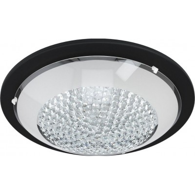 Luz de teto interna Eglo Acolla 1 Forma Esférica Ø 37 cm. Cozinha, salão e banheiro. Estilo sofisticado. Aço e Vidro. Cor branco e preto