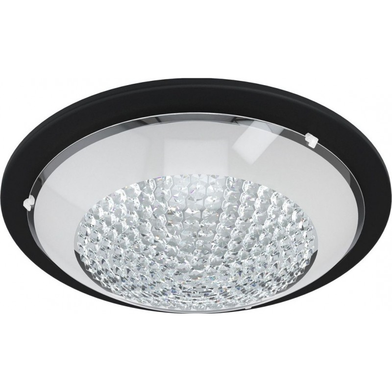59,95 € Free Shipping | Indoor ceiling light Eglo Acolla 1 Spherical Shape Ø 37 cm. Kitchen, lobby and bathroom. Sophisticated Style. Steel and Glass. White and black Color