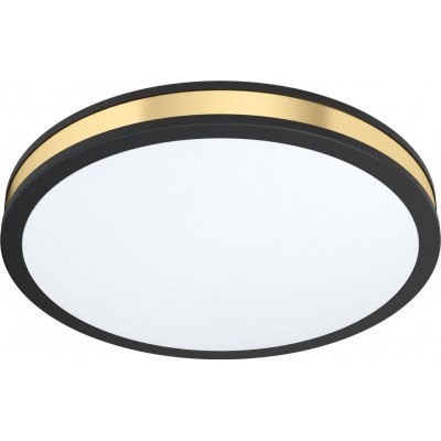 62,95 € Free Shipping | Indoor ceiling light Eglo Pescaito Round Shape Ø 38 cm. Kitchen, lobby and bathroom. Modern Style. Steel and Plastic. White, golden and black Color