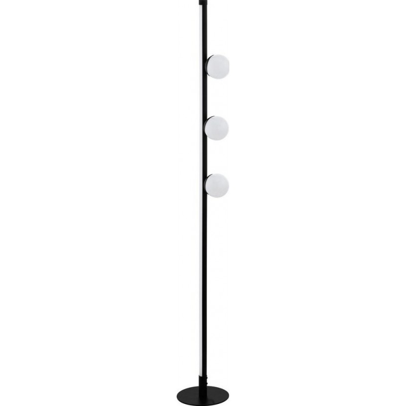 195,95 € Free Shipping | Floor lamp Eglo Phianeros Spherical Shape Ø 20 cm. Living room, dining room and bedroom. Modern, design and cool Style. Steel and Plastic. White and black Color