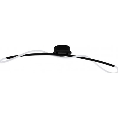 Ceiling lamp Eglo Egidonella Extended Shape 90×21 cm. Ceiling light Living room, bedroom and office. Design Style. Steel and Plastic. White and black Color