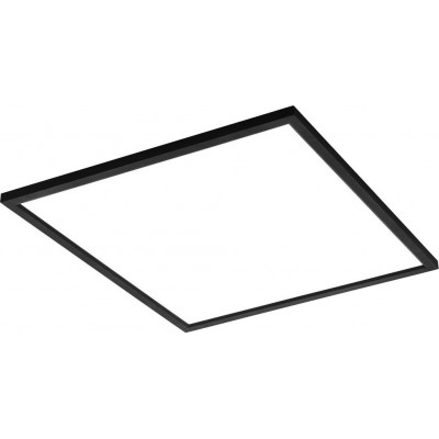 LED-Panel Eglo Salobrena C LED 2700K Sehr warmes Licht. Quadratische Gestalten 60×60 cm. Wohnzimmer, esszimmer und schlafzimmer. Modern Stil. Aluminium und Plastik. Weiß und schwarz Farbe