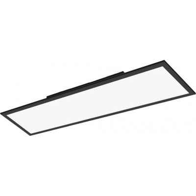 192,95 € Free Shipping | Indoor spotlight Eglo Salobrena C 2700K Very warm light. Extended Shape 120×30 cm. Ceiling light Living room, dining room and bedroom. Modern Style. Aluminum and plastic. White and black Color