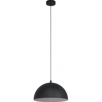 Lámpara colgante Eglo Gaetano 1 Forma Esférica Ø 38 cm. Salón y comedor. Estilo moderno y diseño. Acero. Color gris y negro