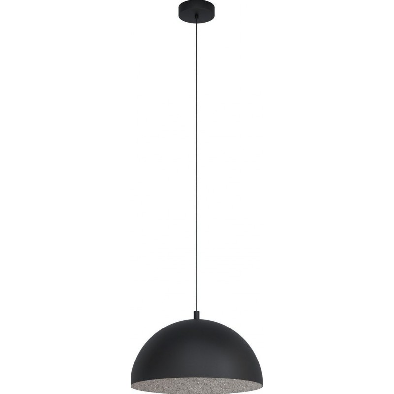 59,95 € Free Shipping | Hanging lamp Eglo Gaetano 1 Spherical Shape Ø 38 cm. Living room and dining room. Modern and design Style. Steel. Gray and black Color
