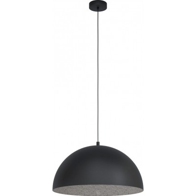 105,95 € Free Shipping | Hanging lamp Eglo Gaetano 1 Spherical Shape Ø 53 cm. Living room and dining room. Modern and design Style. Steel. Gray and black Color