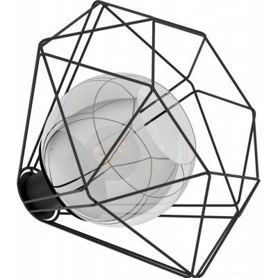 Lâmpada de mesa Eglo Vernham Ø 32 cm. Aço. Cor preto e preto transparente