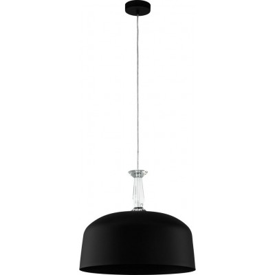 128,95 € Free Shipping | Hanging lamp Eglo Stars of Light Monte Fuerte Spherical Shape Ø 48 cm. Living room, dining room and bedroom. Modern and sophisticated Style. Steel and crystal. Black Color