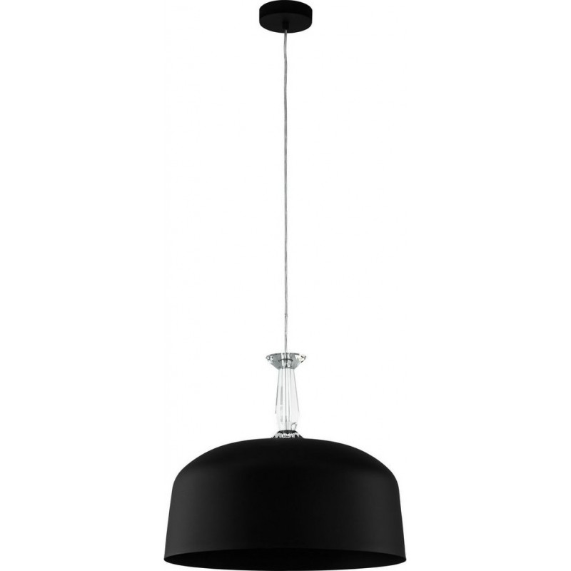 122,95 € Free Shipping | Hanging lamp Eglo Stars of Light Monte Fuerte Spherical Shape Ø 48 cm. Living room, dining room and bedroom. Modern and sophisticated Style. Steel and crystal. Black Color
