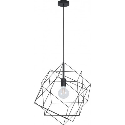 55,95 € Free Shipping | Hanging lamp Eglo Straiton Cubic Shape Ø 51 cm. Living room and dining room. Sophisticated and design Style. Steel. Black Color