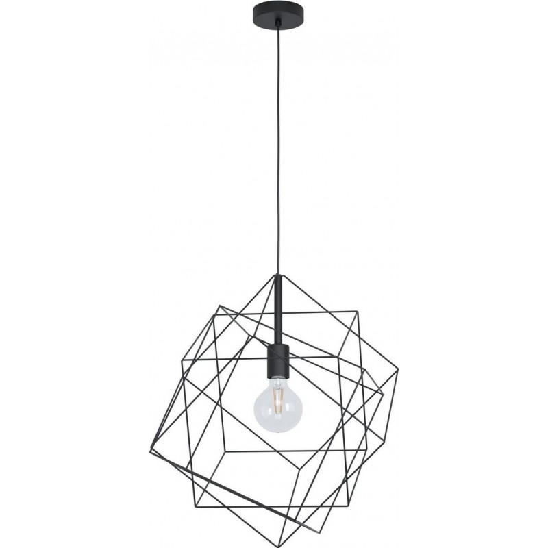 55,95 € Free Shipping | Hanging lamp Eglo Straiton Cubic Shape Ø 51 cm. Living room and dining room. Sophisticated and design Style. Steel. Black Color