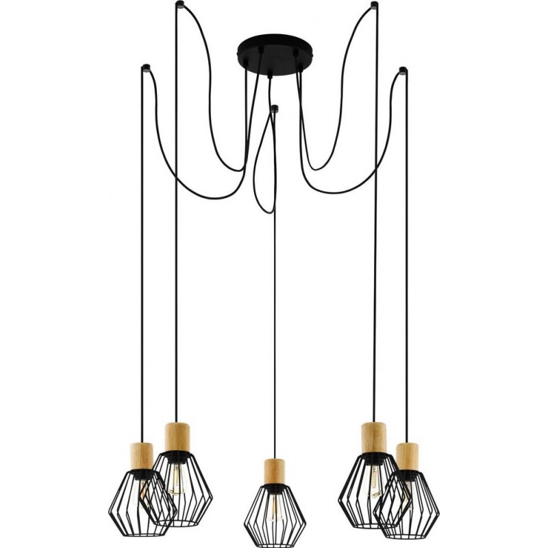 118,95 € Envoi gratuit | Lustre Eglo Palmorla Ø 84 cm. Acier et bois. Couleur marron et noir