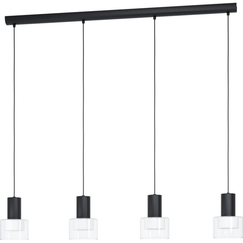 206,95 € Free Shipping | Hanging lamp Eglo Stars of Light Molineros Extended Shape 150×119 cm. Living room and dining room. Modern and sophisticated Style. Steel, plastic and glass. White and black Color