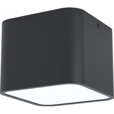 Ceiling lamp Eglo Grimasola Cubic Shape 14×14 cm. Kitchen, lobby and bathroom. Modern Style. Steel, Aluminum and Plastic. White and black Color