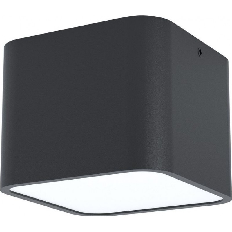 32,95 € Free Shipping | Indoor ceiling light Eglo Grimasola Cubic Shape 14×14 cm. Kitchen, lobby and bathroom. Modern Style. Steel, aluminum and plastic. White and black Color