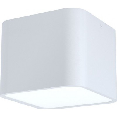 Lampada da soffitto Eglo Grimasola Forma Cubica 14×14 cm. Cucina, atrio e bagno. Stile moderno. Acciaio, Alluminio e Plastica. Colore bianca