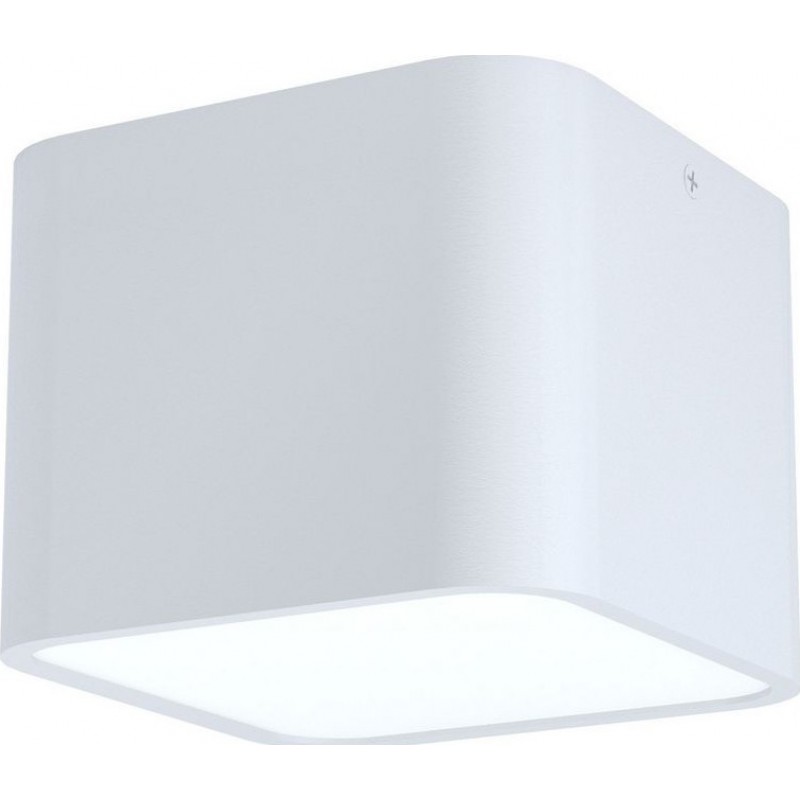 37,95 € Free Shipping | Ceiling lamp Eglo Grimasola Cubic Shape 14×14 cm. Kitchen, lobby and bathroom. Modern Style. Steel, Aluminum and Plastic. White Color