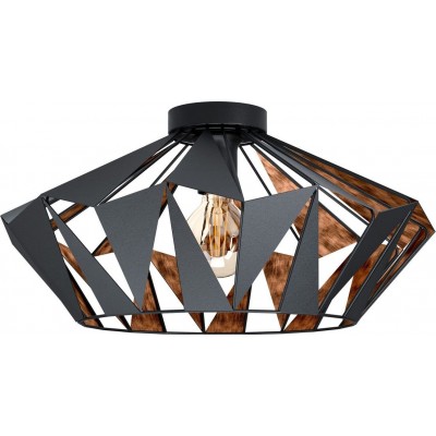 115,95 € Free Shipping | Ceiling lamp Eglo Carlton 6 Cylindrical Shape Ø 47 cm. Ceiling light Living room, dining room and bedroom. Design Style. Steel. Copper, golden and black Color
