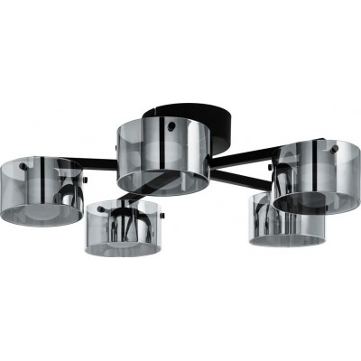 417,95 € Spedizione Gratuita | Lampada da soffitto Eglo Stars of Light Copillos Ø 65 cm. Plafoniera Acciaio. Colore nero e nero trasparente