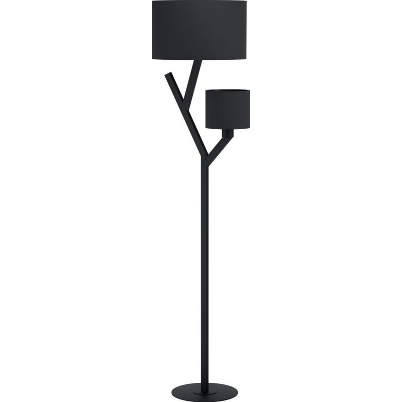 366,95 € Spedizione Gratuita | Lampada da pavimento Eglo Stars of Light Balnario Forma Cilindrica Ø 38 cm. Soggiorno, sala da pranzo e camera da letto. Stile moderno e design. Acciaio e Tessile. Colore nero